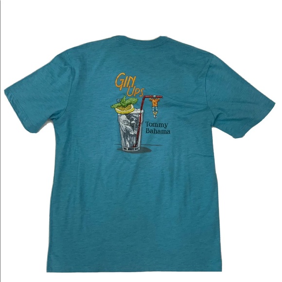 Tommy Bahama Other - Tommy Bahama Gin Ups Short Sleeve Tee Shirt Turquoise Size Small New With Tags